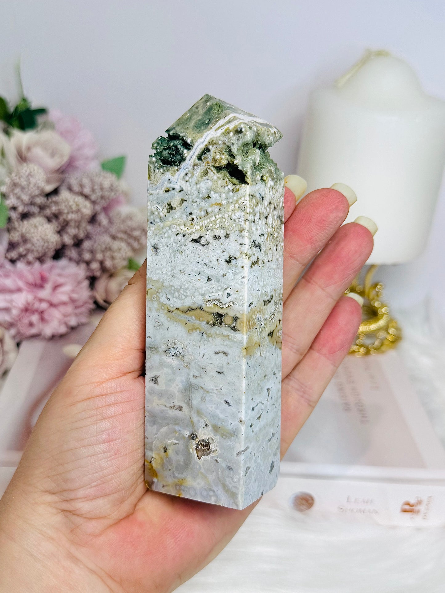 Druzy Ocean Jasper Tower 12.5cm