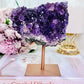 The Most Beautiful High Grade Deep Purple Amethyst Natural Cluster On Rose Gold Stand From Brazil 448grams