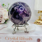 Large 500gram Chevron | Dream Amethyst Sphere on Stand