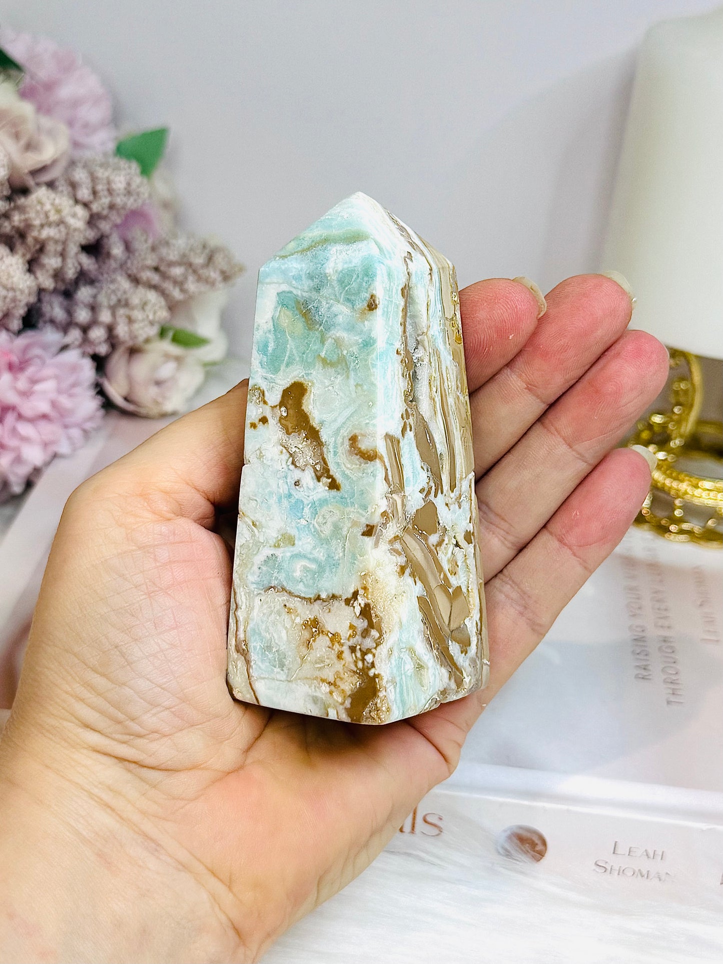 Caribbean Calcite Chunky Tower | Obelisk 9.5cm