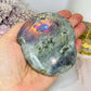 Large Labradorite Carved Heart with Purple Flash 9cm