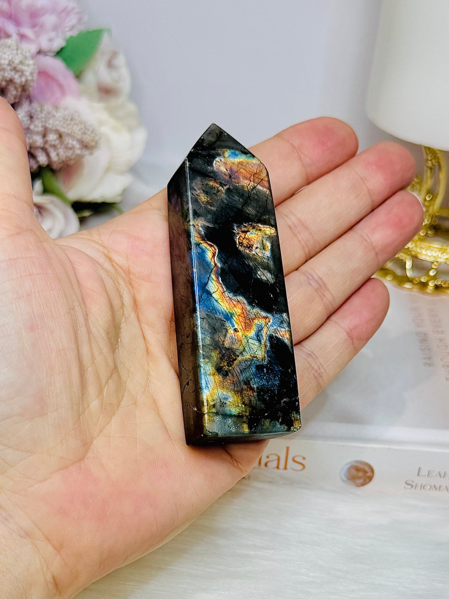 High Grade Labradorite Tower Full of Flash 9cm
