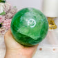 Huge Green Fluorite Sphere with Rainbows On Tall Glass Stand 1.4KG (stand can be changed)