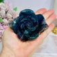 Fluorite Carved Flower On Stand 10cm 315g