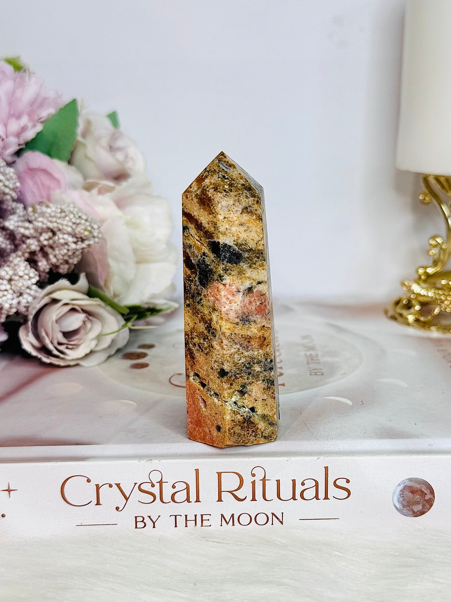 Blue Apatite & Sunstone Chunky Tower | Point 8cm