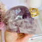 Huge 991gram High Grade Amethyst Carved Skull with Rainbows