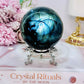 Gorgeous Large 439gram Labradorite Sphere On Stand with Stunning Blue Flash