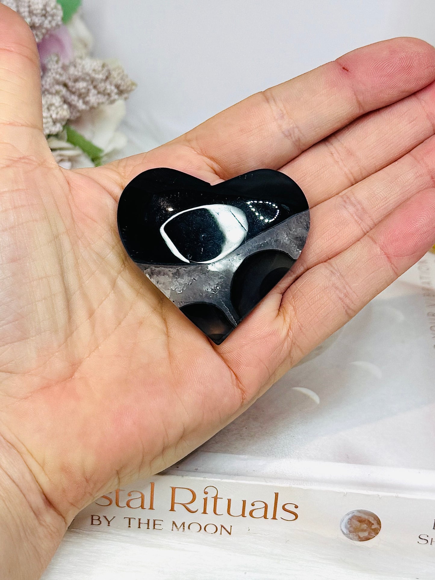 Black Agate Heart