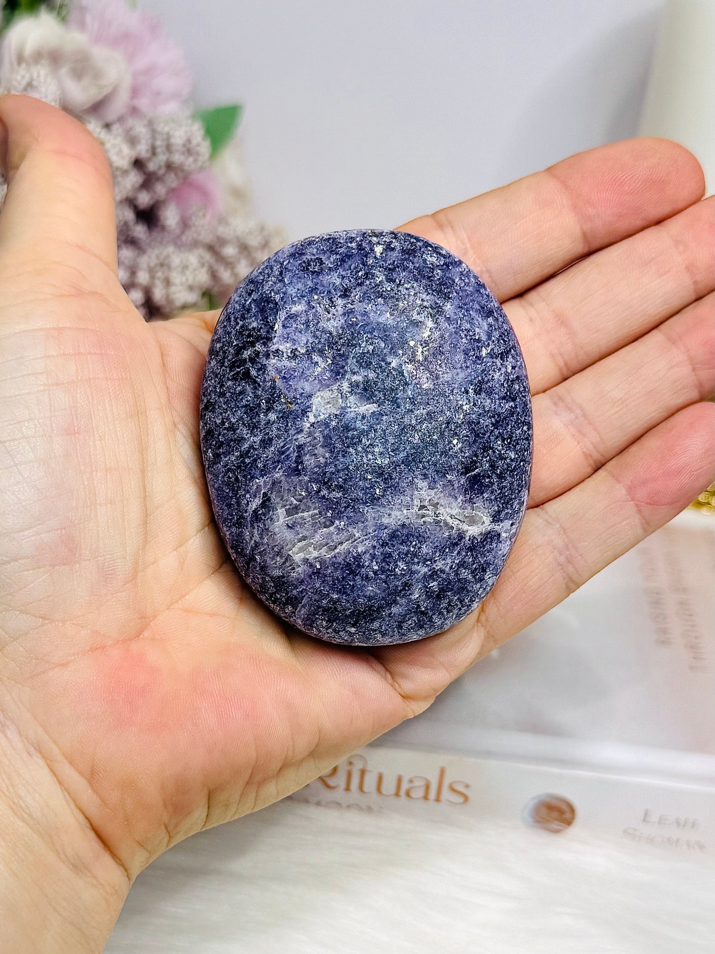 Large Lepidolite Palm Stone