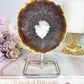 Beautiful 14cm Large Chunky Natural Agate Geode On Silver Stand