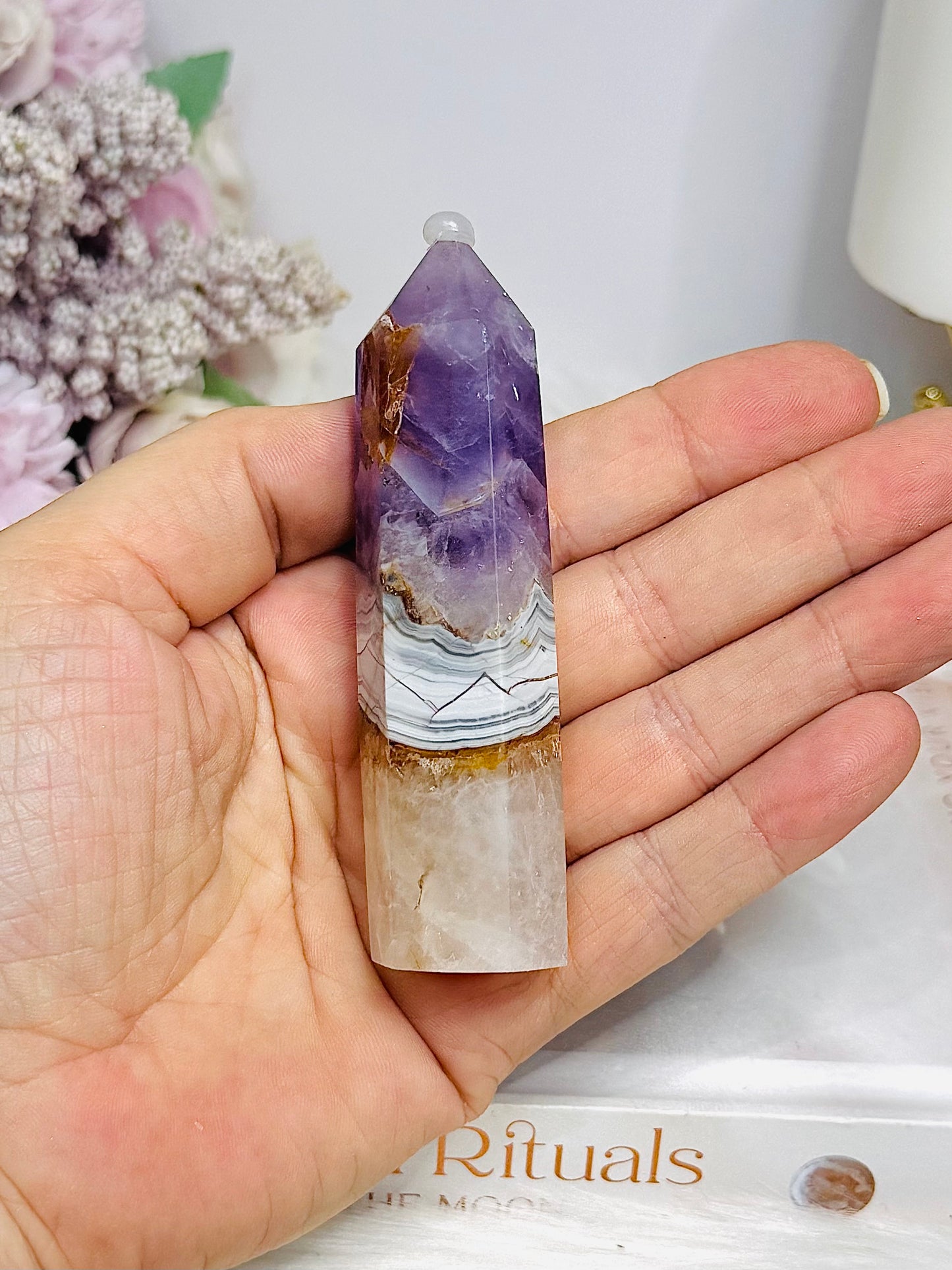 Crazy Lace Amethyst Tower 9cm
