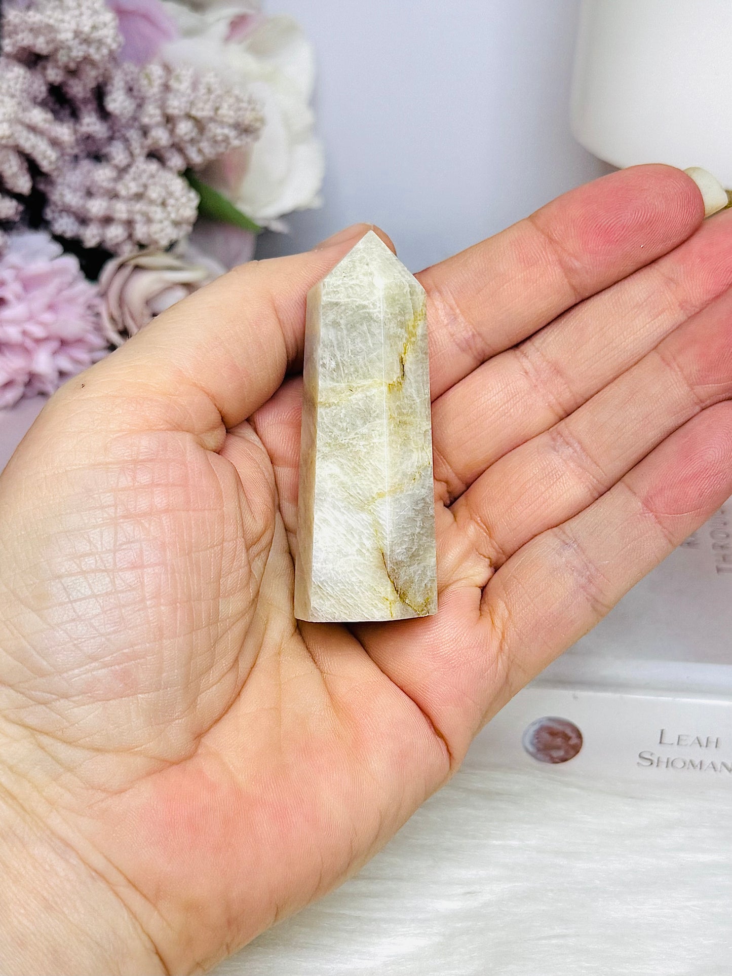 Rainbow Moonstone Point 6cm