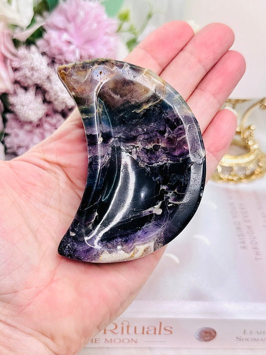 Gorgeous Large Purple Fluorite Carved Bowl