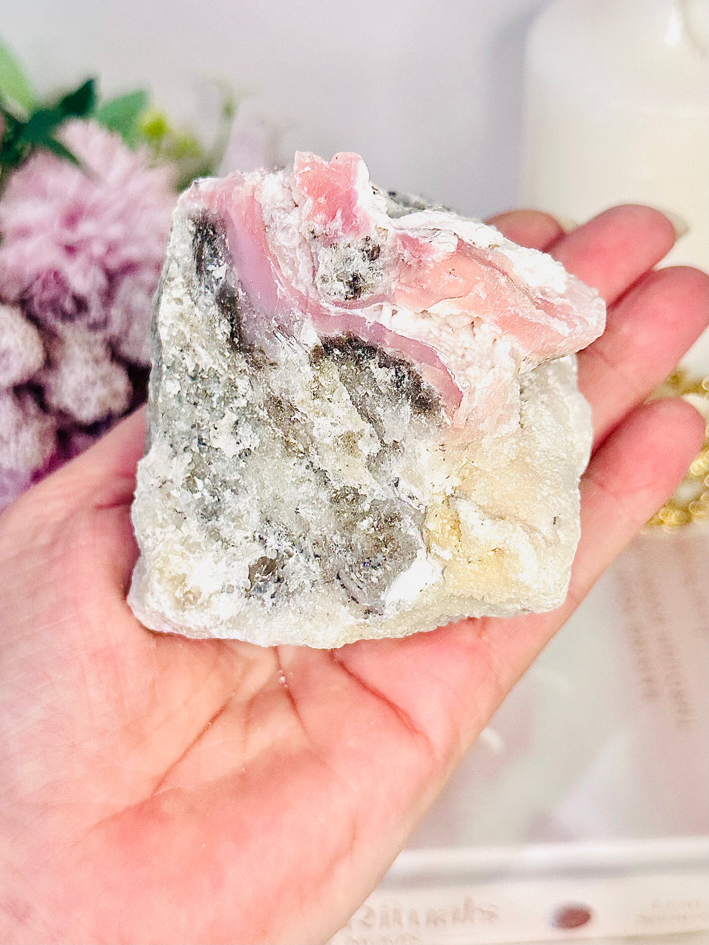 ⚜️ SALE ⚜️ Absolutely Beautiful Large 426gram Natural Glistening Pink Opal Specimen From Peru