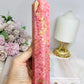 Rare Large Thulite Tower with Epidote Inclusions 20cm