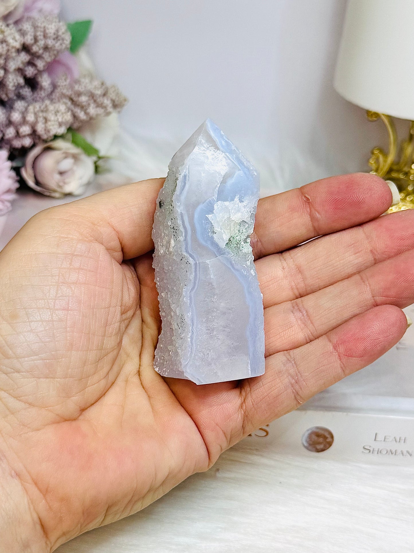 Druzy Blue Lace Agate Tower 7.5cm