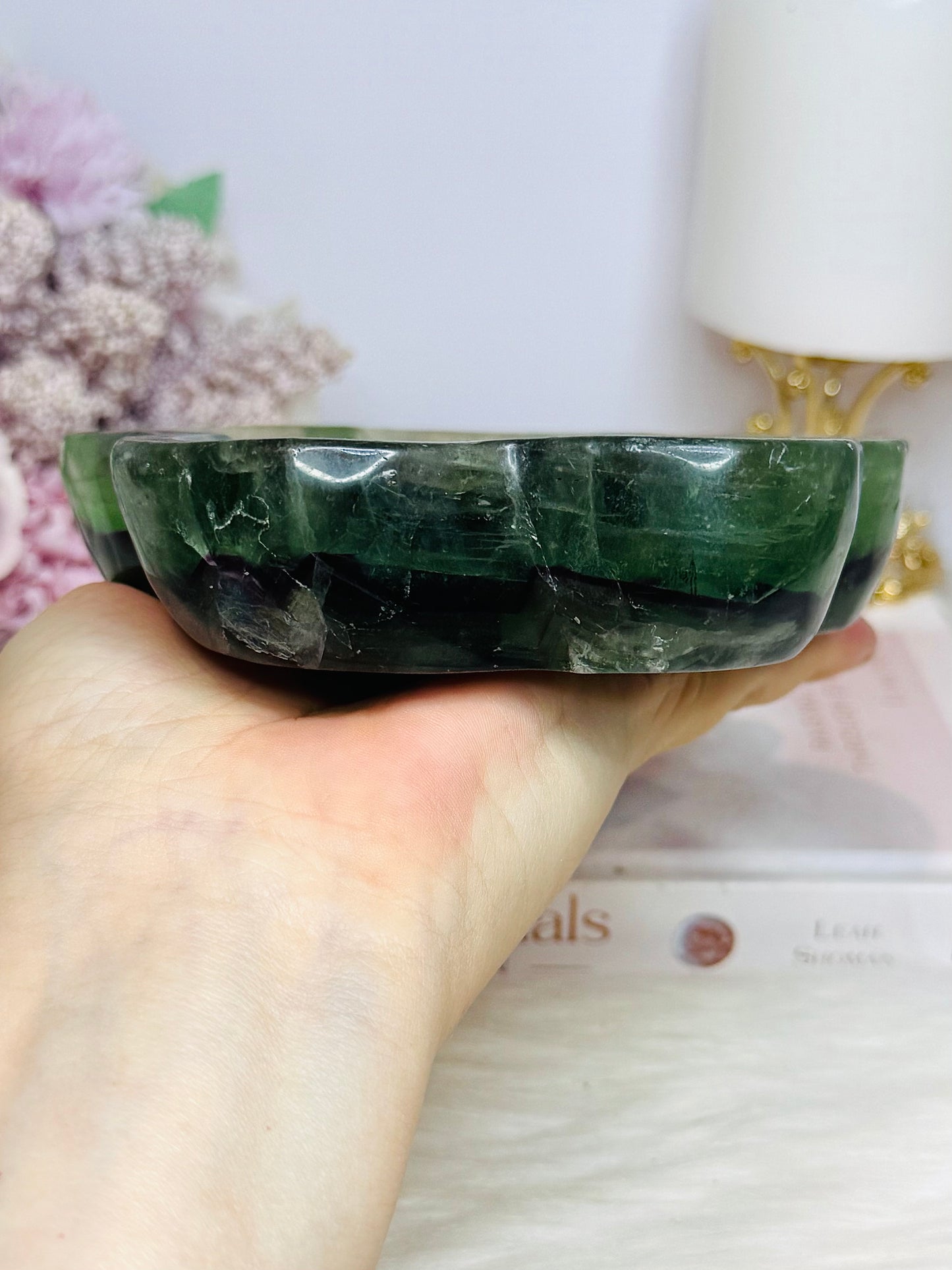 Large Fluorite Chunky Flower Bowl 12cm 684g