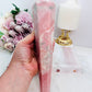 Classy & Fabulous Huge Pink Opal Wand | Obelisk Tower On Silver Stand 27cm