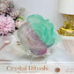 Large Watermelon Fluorite Carved Flower | Rose 10cm