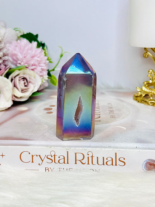 Angel Aura Druzy Quartz Tower 7cm