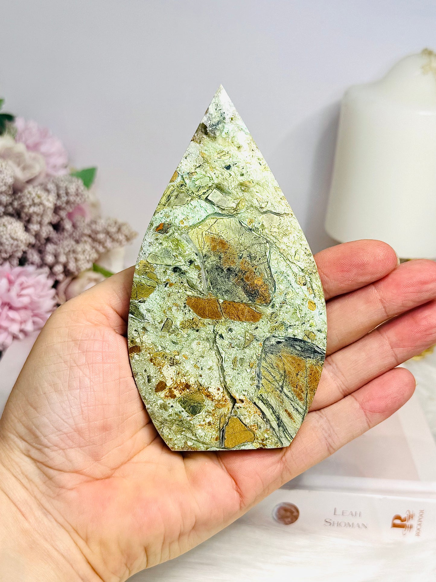 Variscite Carved Flame 12cm