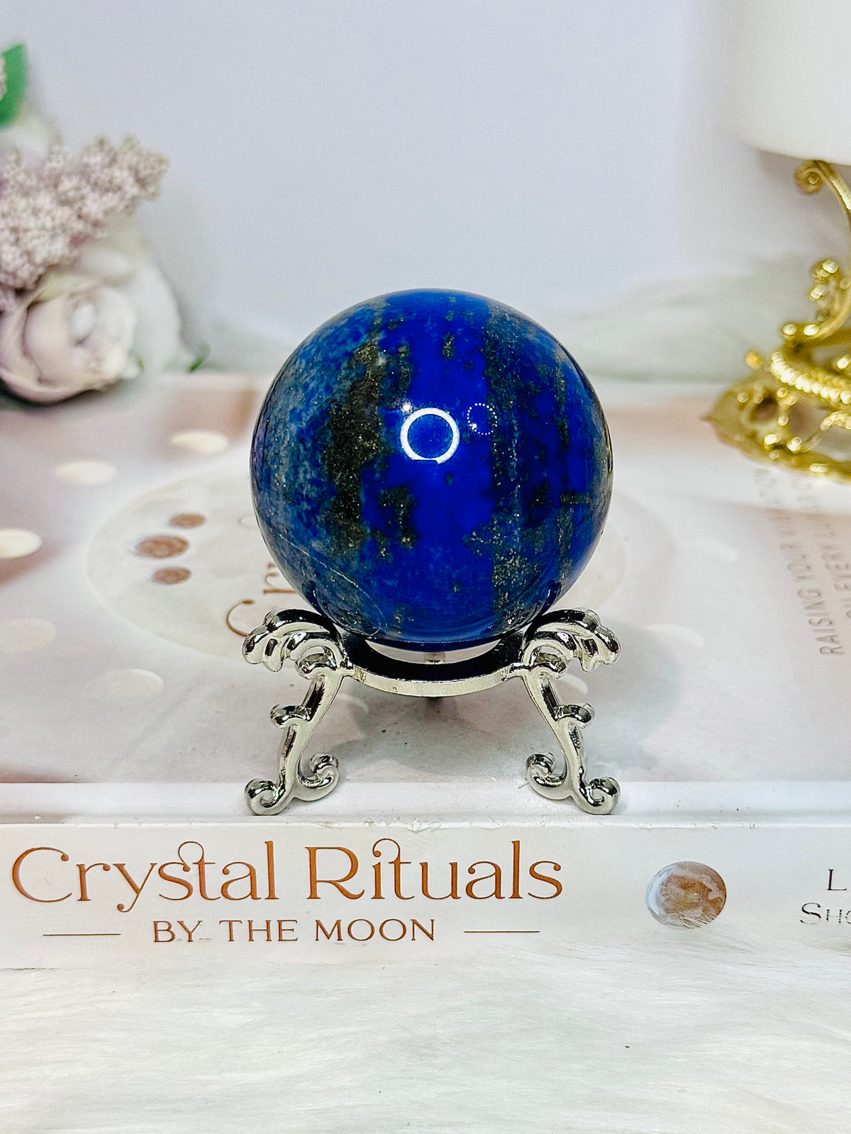 High Grade Lapis Lazuli Sphere on Stand 198g
