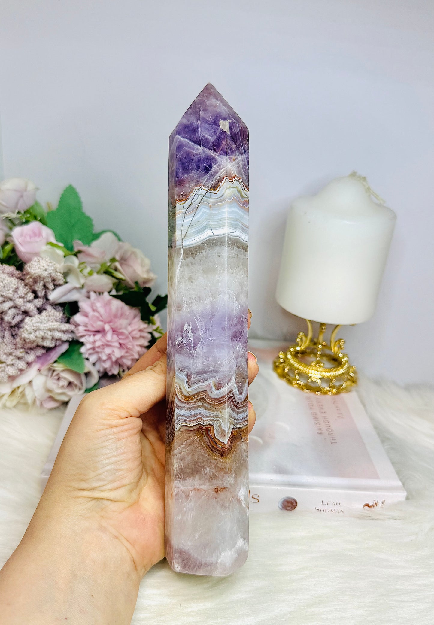 Large Amethyst X Agate Chunky Tower 23.5cm