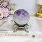 High Grade Amethyst X Agate Sphere On Stand 227g