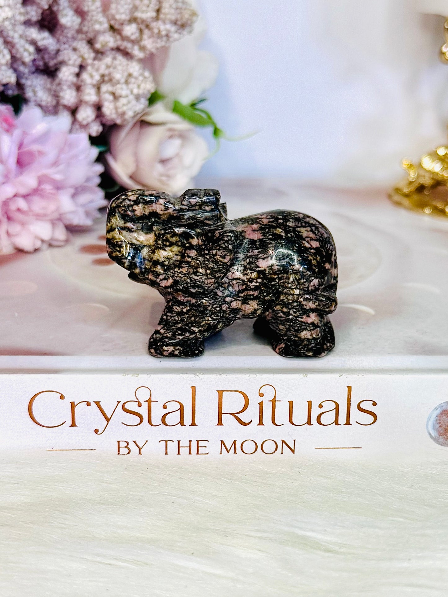 Rhodonite Carved Elephant 6cm