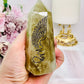 Amazing Smokey Citrine ‘Wing’ Print Tower with Rainbows 359grams