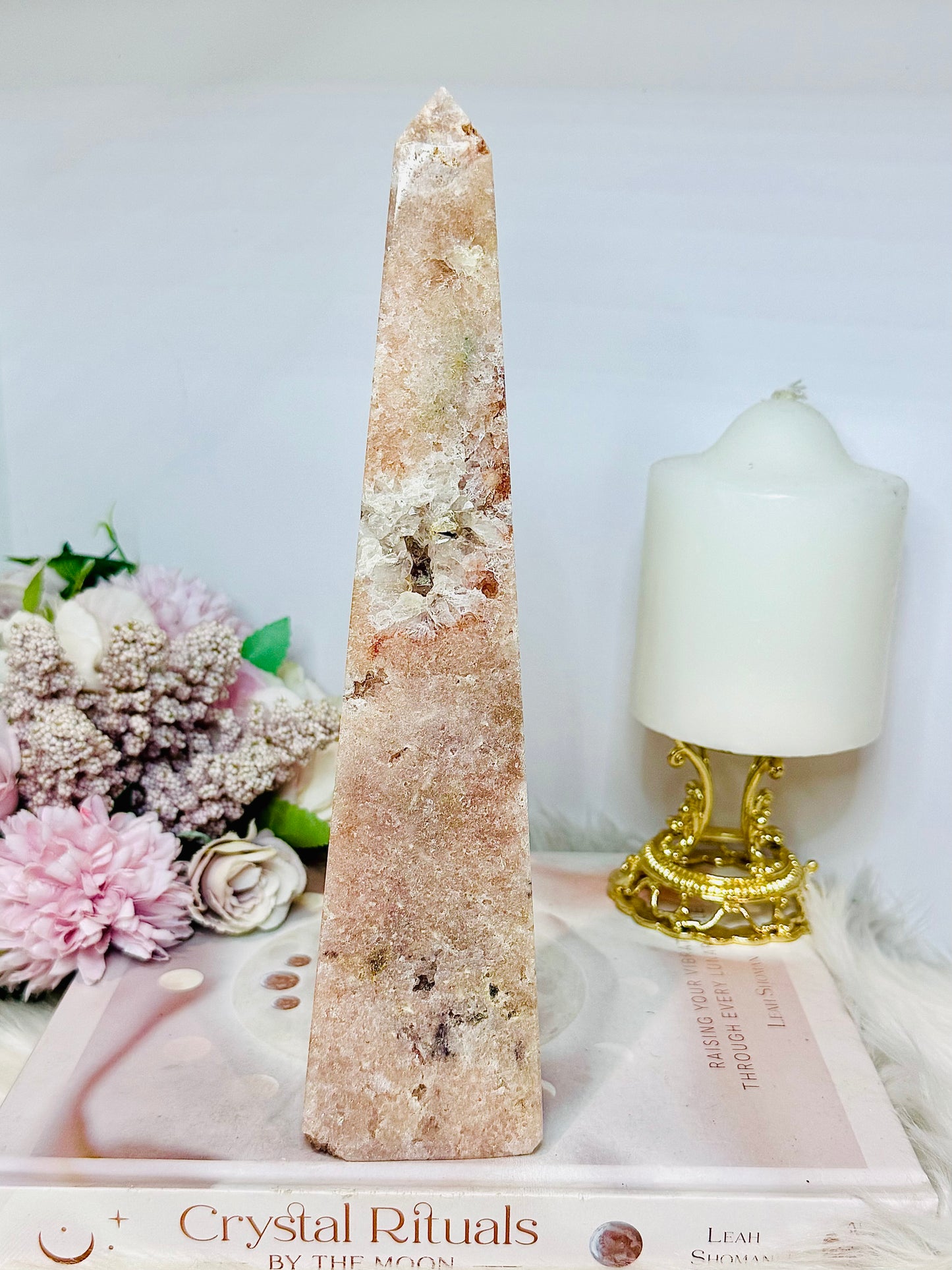 Large Druzy Pink Amethyst Obelisk | Tower 23cm
