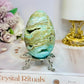 Blue Aragonite Druzy Egg On Stand 8cm 234g