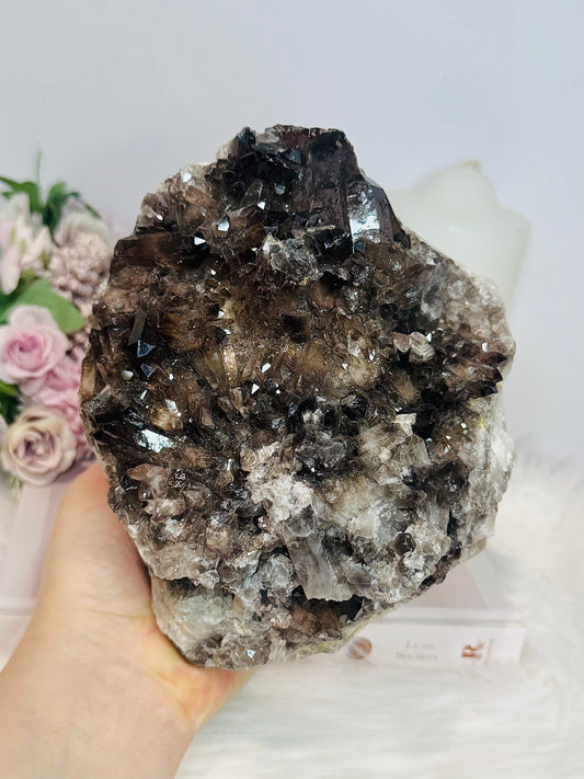 Large Smokey Quartz Cluster 2.37KG 17cm (Reduced as one missing/ damaged point)