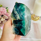 Absolutely Stunning Large Chunky 1.82KG Green Fluorite Gold Plated Book Ends