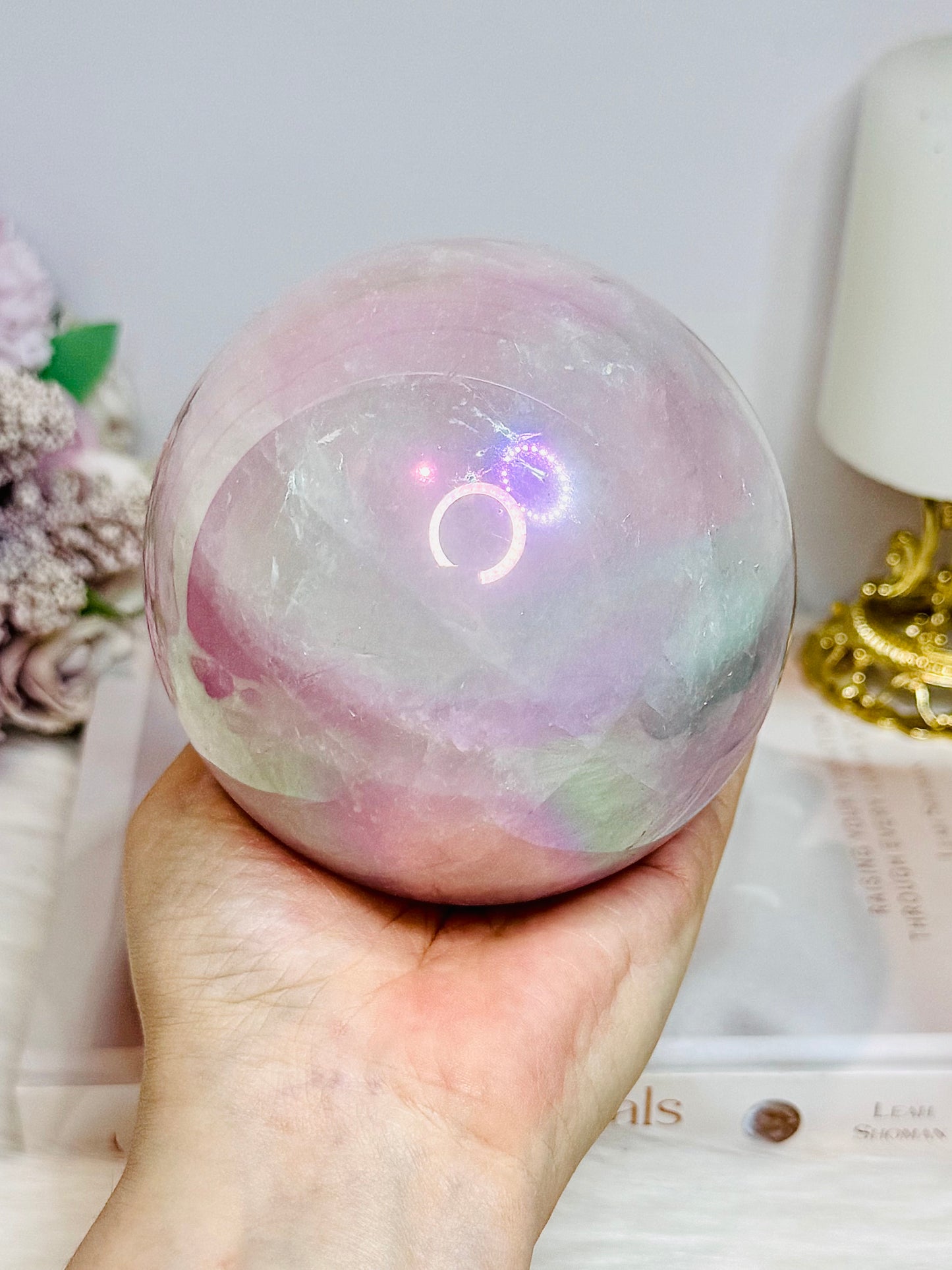 Angel Aura Rose Quartz Sphere 1.2Kg