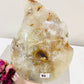 Spectacular Huge Chunky 1.8KG Druzy Agate Carved Flame On Custom Made Stand From Brazil