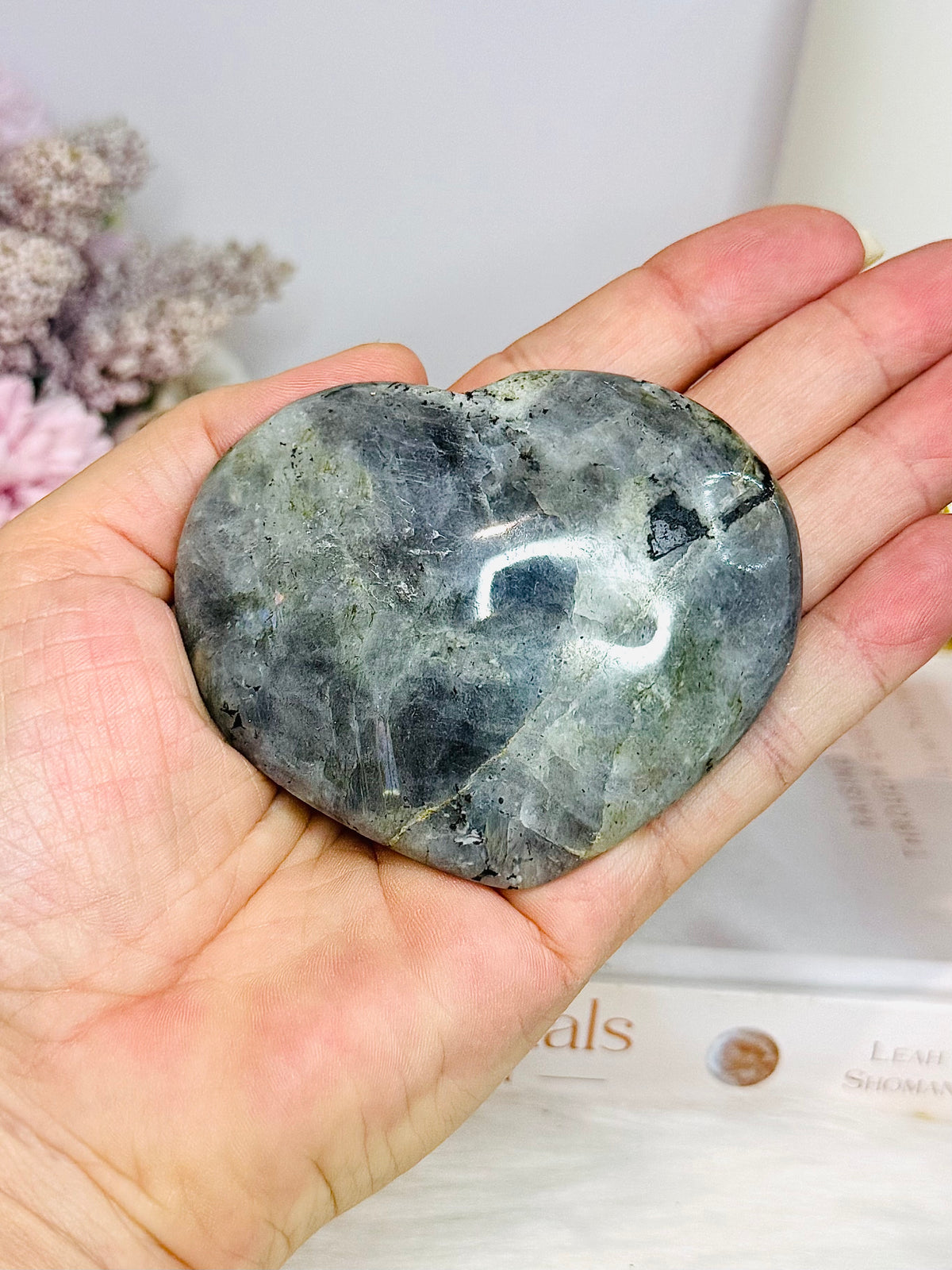 Labradorite Heart with Purple Flash 8cm