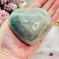 Puffy Large Natural Green Moonstone Carved Heart 423grams