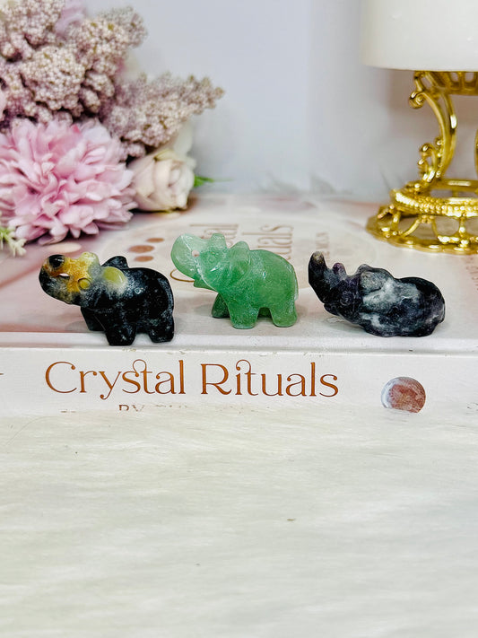 Set of 3 Small Animal Carvings