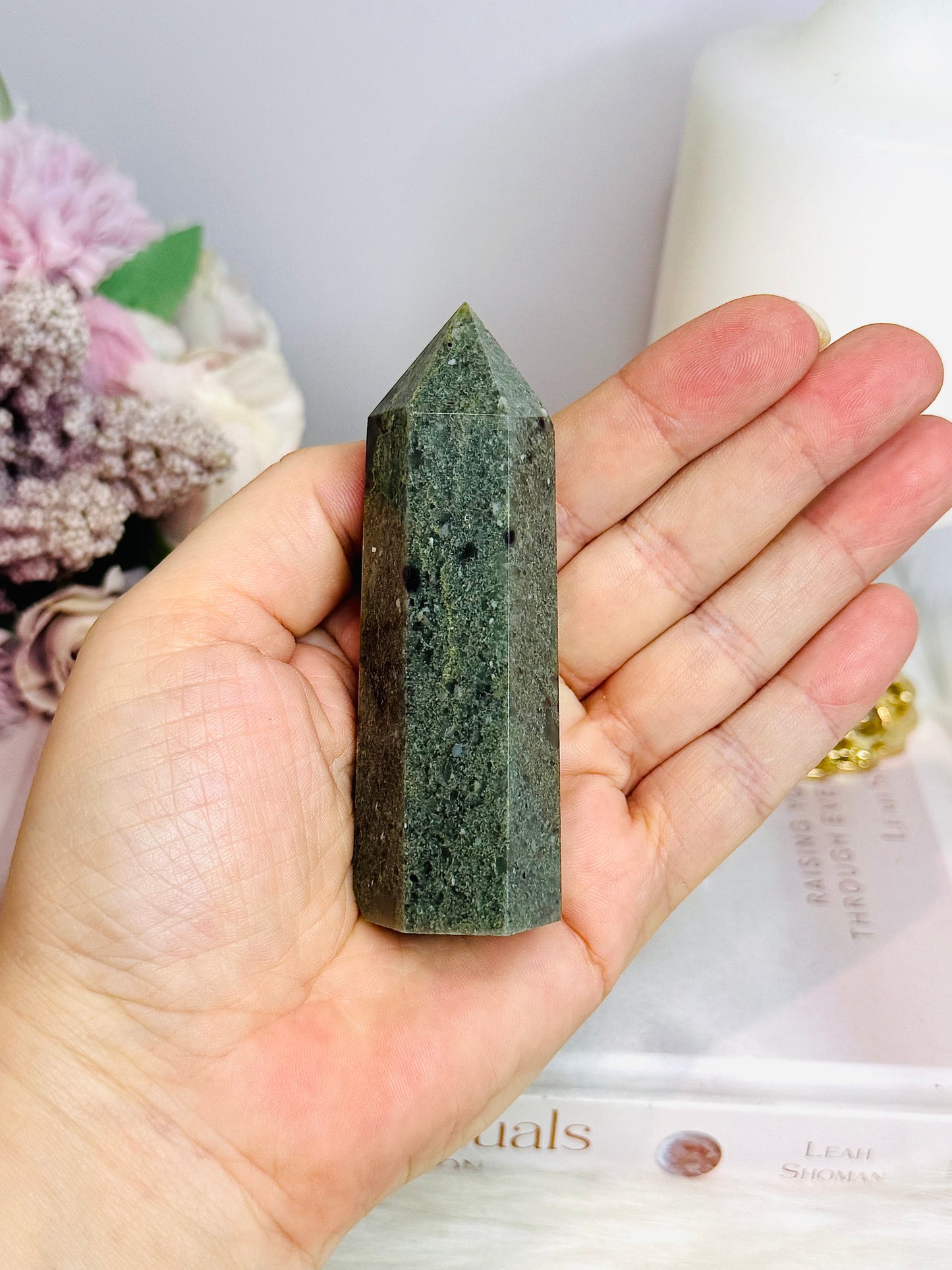 Moss Agate Chunky Point | Tower 9cm