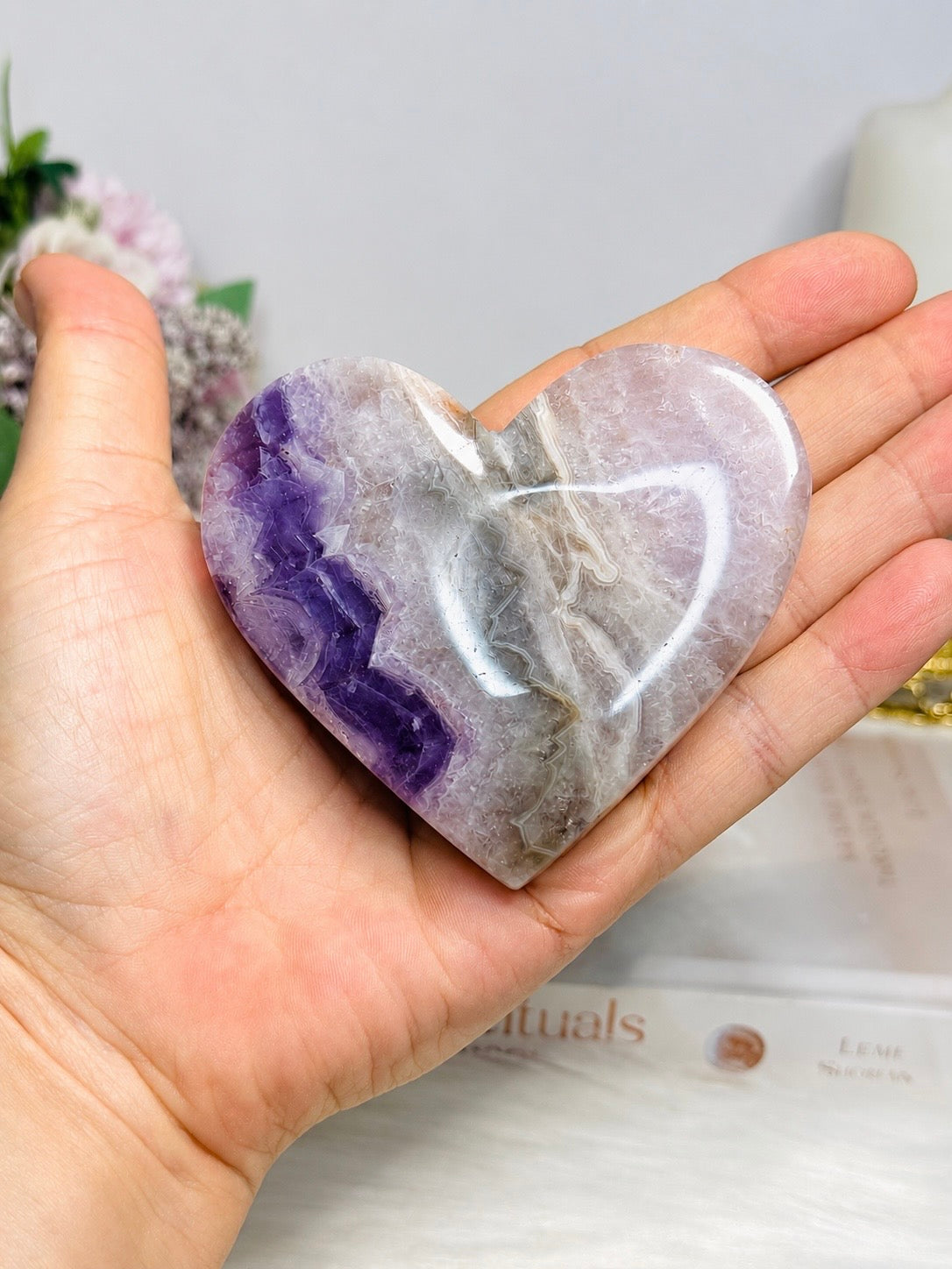 Crazy Lace Amethyst Heart 8cm