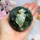 Large Green Jasper Druzy Sphere on Stand 490g