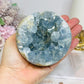 Large Blue Celestite Cluster on Stand 758g