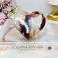 High Grade Fire Quartz Heart On Stand