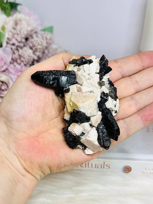 Black Tourmaline In Matrix Specimen 146g