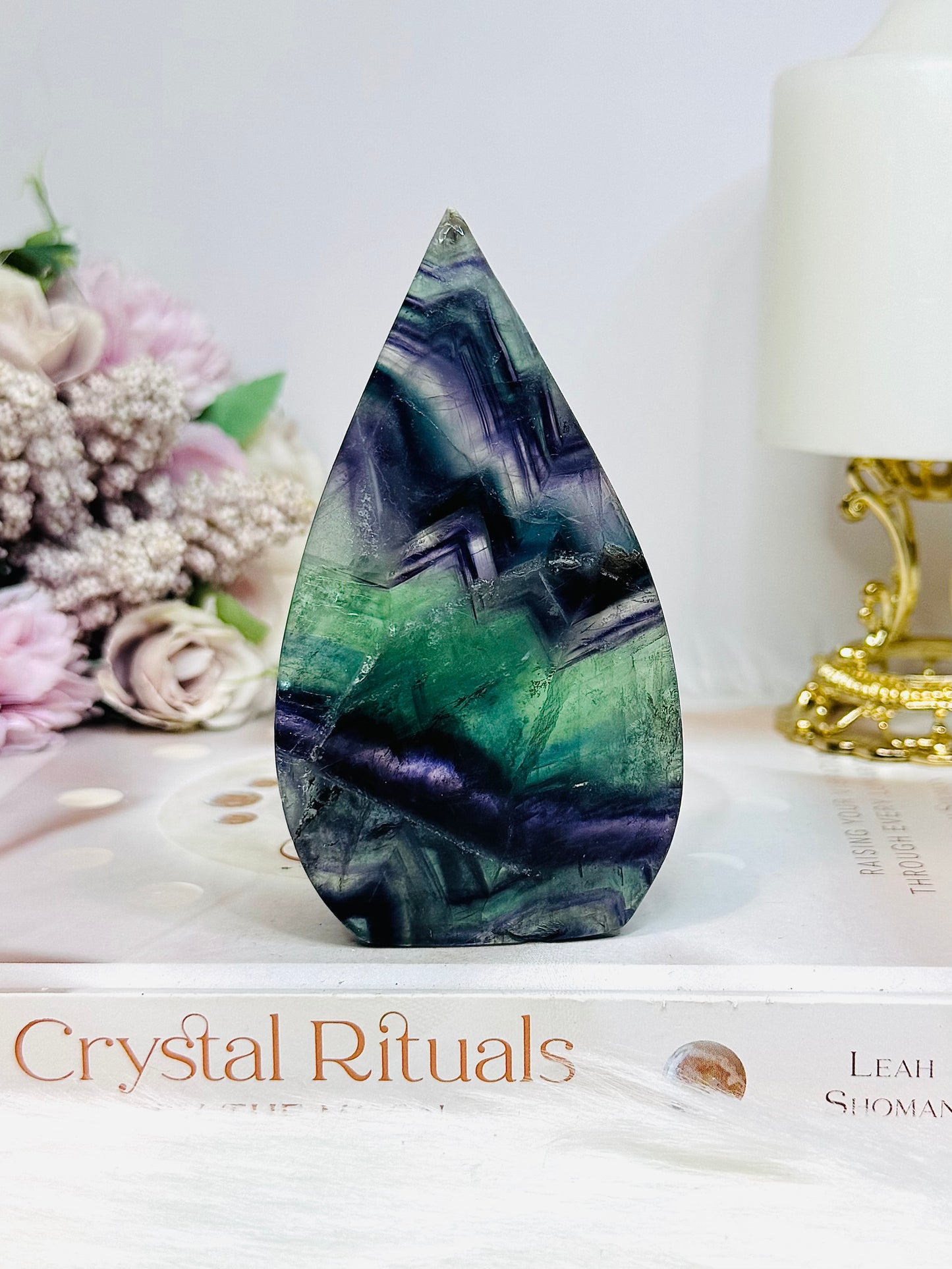 Rainbow Fluorite Flame 10cm