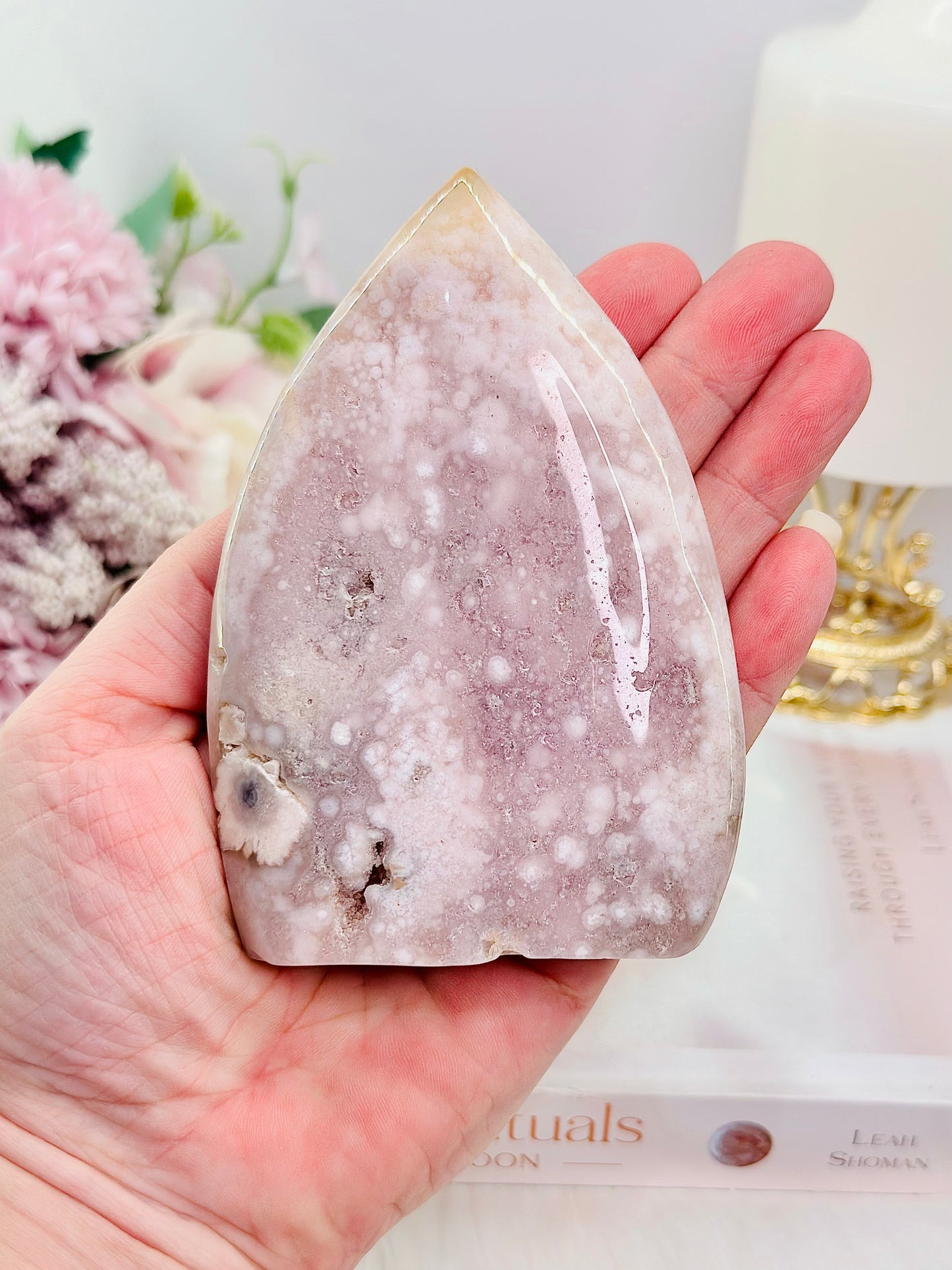 Divine Pink Amethyst Druzy Freeform | Flame Carving From Brazil 11.5cm