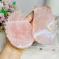 Large Chunky Rose Quartz Butterfly Wings on Gold Stand 26cm 944g