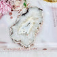 Druzy Black Flower Agate Slab on Stand 12cm