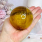 Large Yellow Fluorite Sphere on Stand 635g